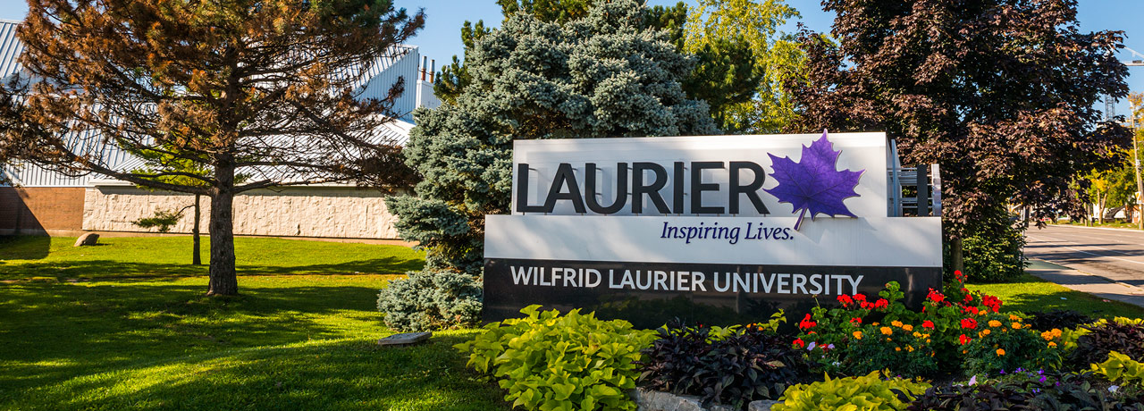 laurier landmark sign and surrounding landscaping