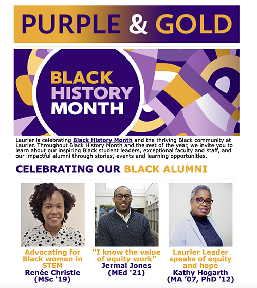 Purple and Gold newsletter