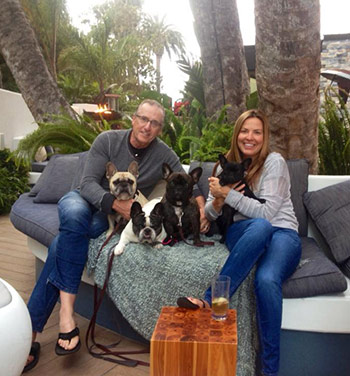 tim and sabrina einwechter with their dogs at home